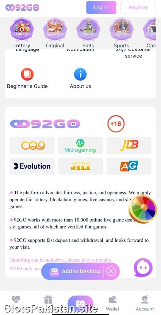 92Go Apk Download - Win Go Color Prediction App Pakistan Screenshot