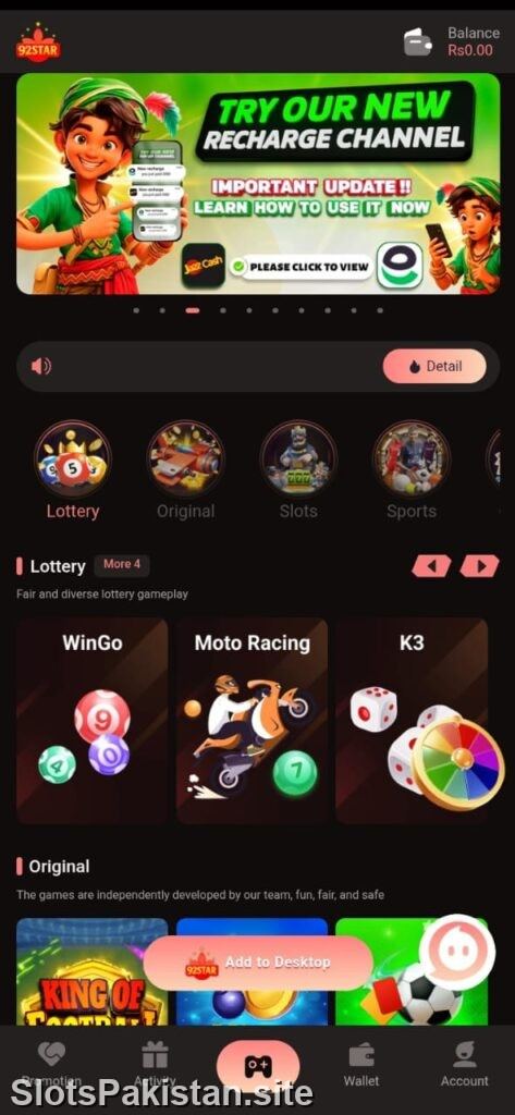92Star APK Download for Android – Win Go Color Trading App Screenshot